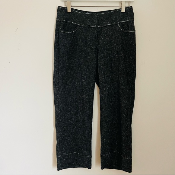 *DONATED* WHBM Cropped Ankle Pants Charcoal Grey w/ White Stitching Details - Picture 13 of 14